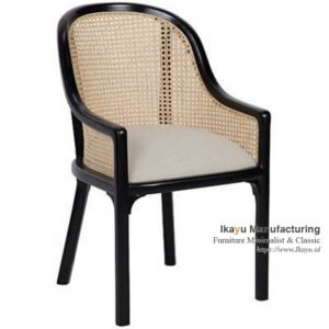 Kursi Makan Rottan Luv Ebony Teak Wood
