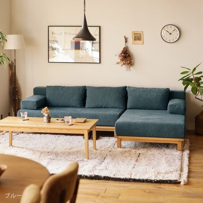 Sofa L Minimalis Kanawa Kayu Sungkai 