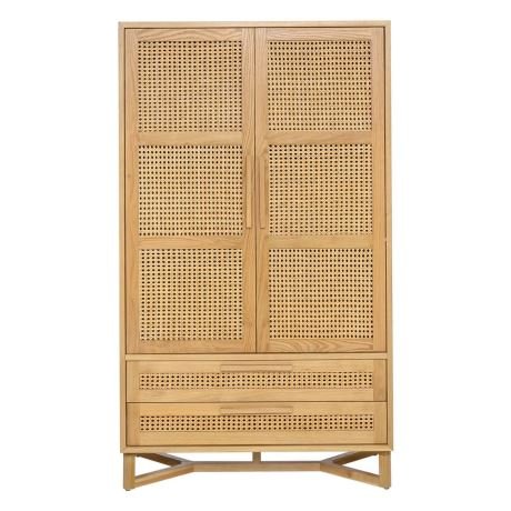 Lemari Pakaian Minimalis Rotan Kayu Jati