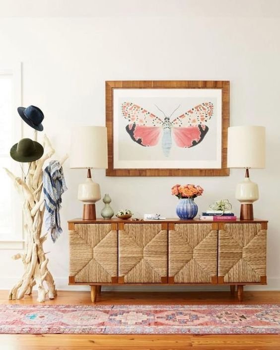 Buffet Retro Kombinasi Anyaman Seagras Kalua