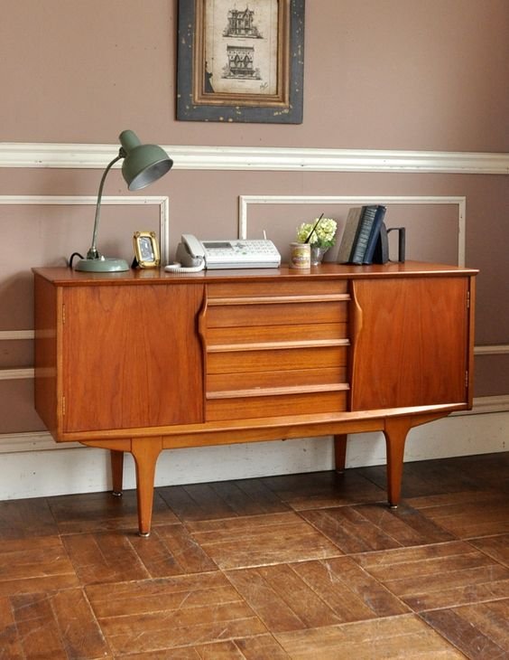 Buffet Minimalis Ume Kayu Jati iKayu Finishing Natural Walnut