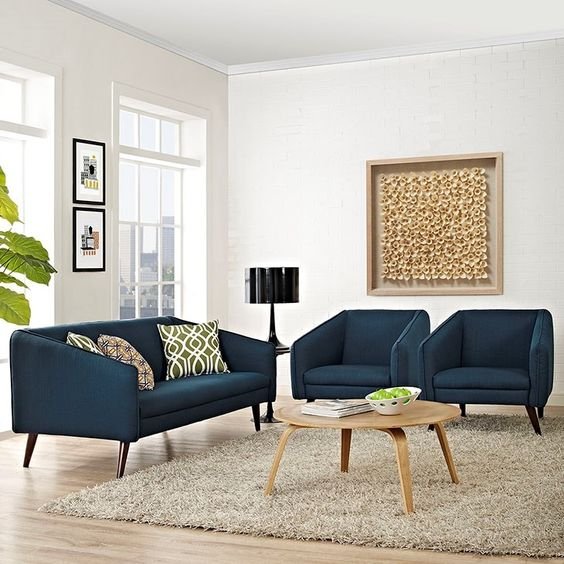 Sofa Set Tamu 2 Seater iKayu Natural Finish