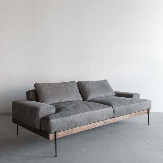 Sofa Minimalis Black Rock iKayu Natural Wood Finish