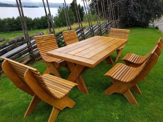 Kursi Tamu Meja Minimalis set iKayu Finishing Natural Walnut