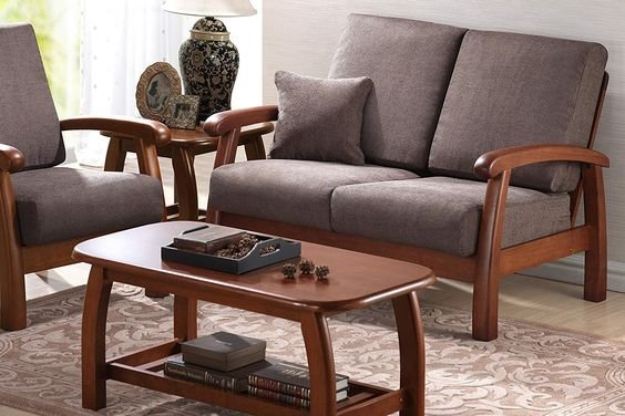 iKayu Kursi Tamu set Meja Minimalis Finishing Walnut Doff