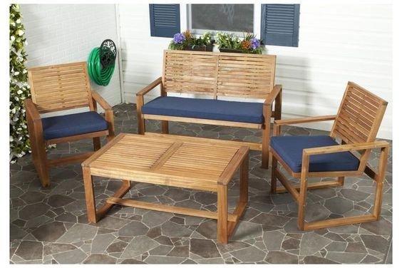 iKayu Kursi Tamu set Meja Yoko Minimalis Finishing Natural Wood
