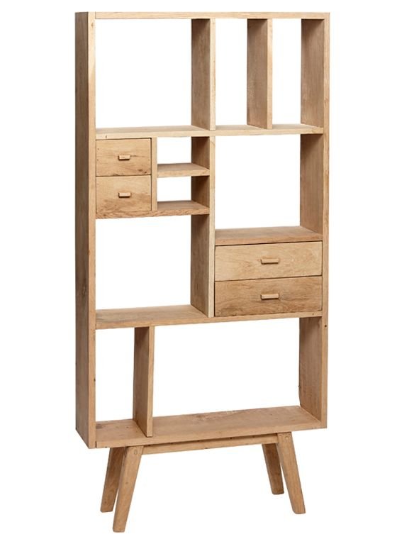 Almari Buffet Drawer Kayu Jati Minimalis iKayu Natural Wood Finish