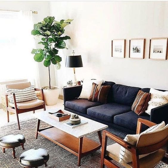 Kursi Tamu Sofa 3 Seater Bench Minimalis iKayu Walnut Doff Finish