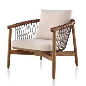 Armchair Kursi Santai Minimalis Claire iKayu Walnut Doff Finish