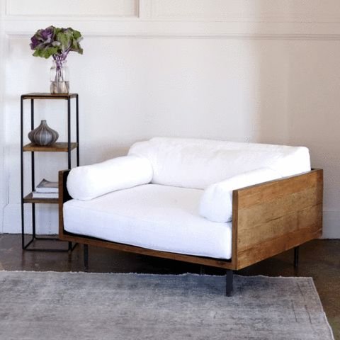 iKayu Sofa Kursi Tamu Minimalis Natural Wood Finish