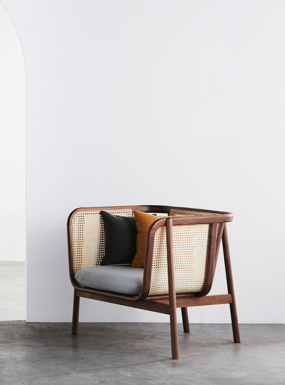 iKayu Sofa Kursi Ruang Tamu Minimalis Kayu Jati Walnut Doff Finish