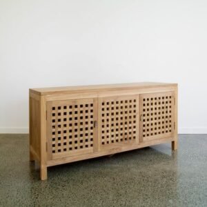 Rotan Buffet Cabinet Minimalis Jati iKayu Finishing Natural Wood