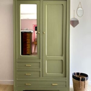 Lemari Pakaian Shabby Chic Hijau Lumut