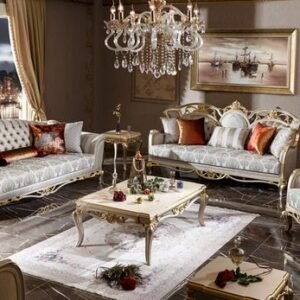 Sofa Tamu Klasik Mewah Finishing Gold Duco