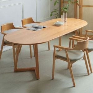 Meja Kursi Cafe Minimalis Natural Bleaching
