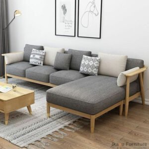 Sofa Minimalis Japandi Kayu Sungkai