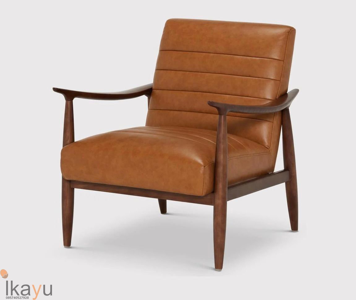 Armchair Santai Kulit Sapi Asli Armchair Santai Kulit Sapi Asli Rangka Kayu Jati
